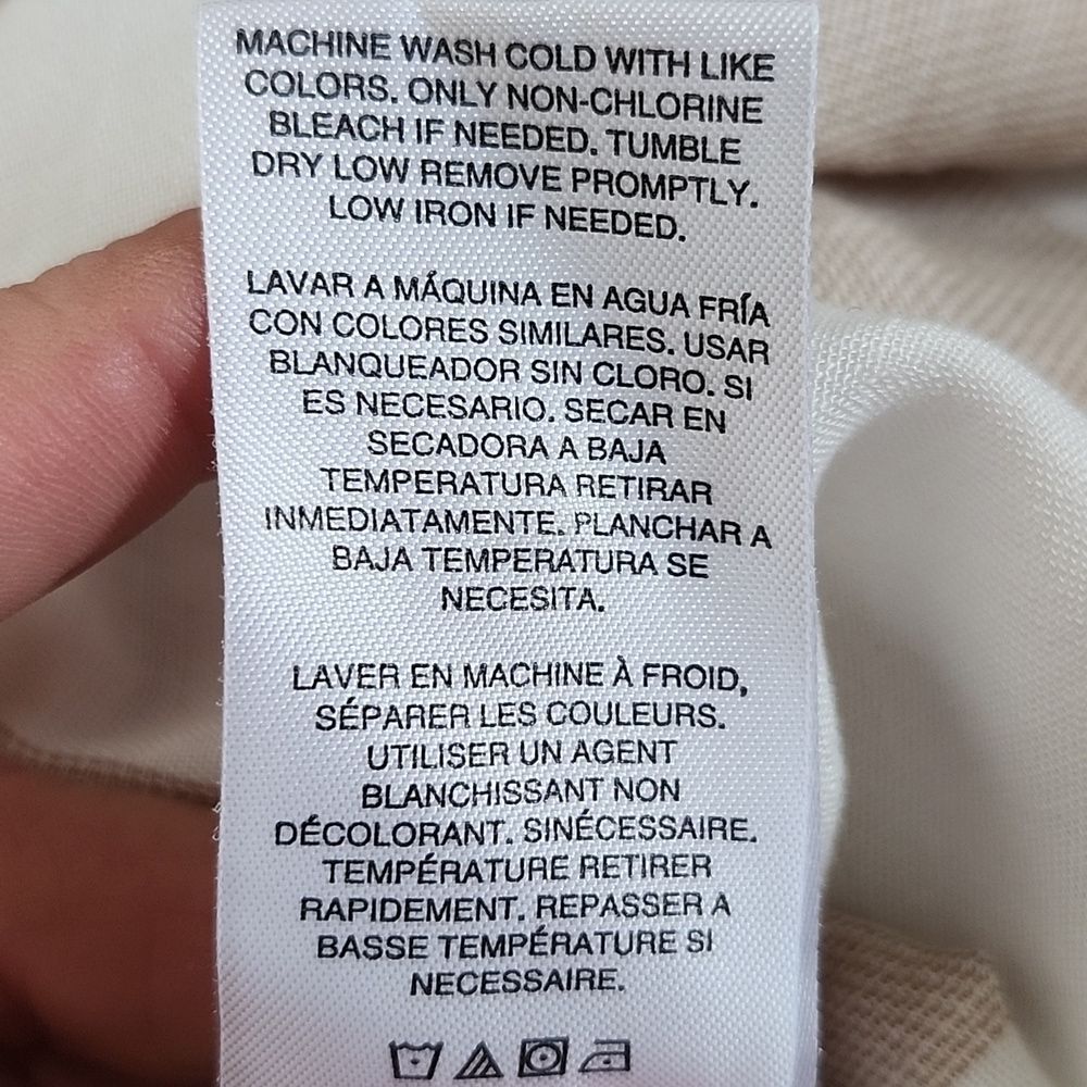 Thread + Supply Button Down Cream & Tan Striped 1… - image 6